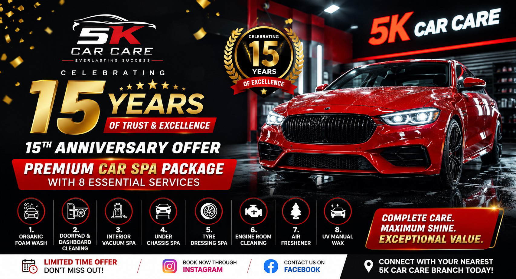 15th anniversary premium car spa offer